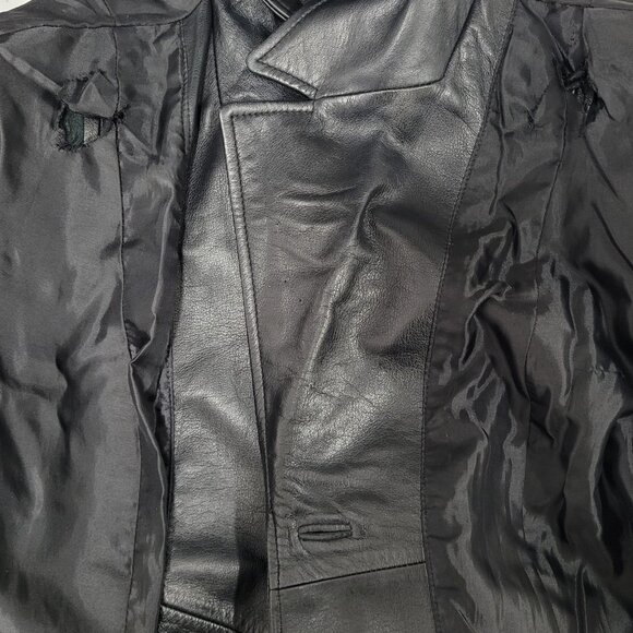Preston & York Black Genuine Leather Buttoned Pockets Jacket Size Medium M - Picture 7 of 16
